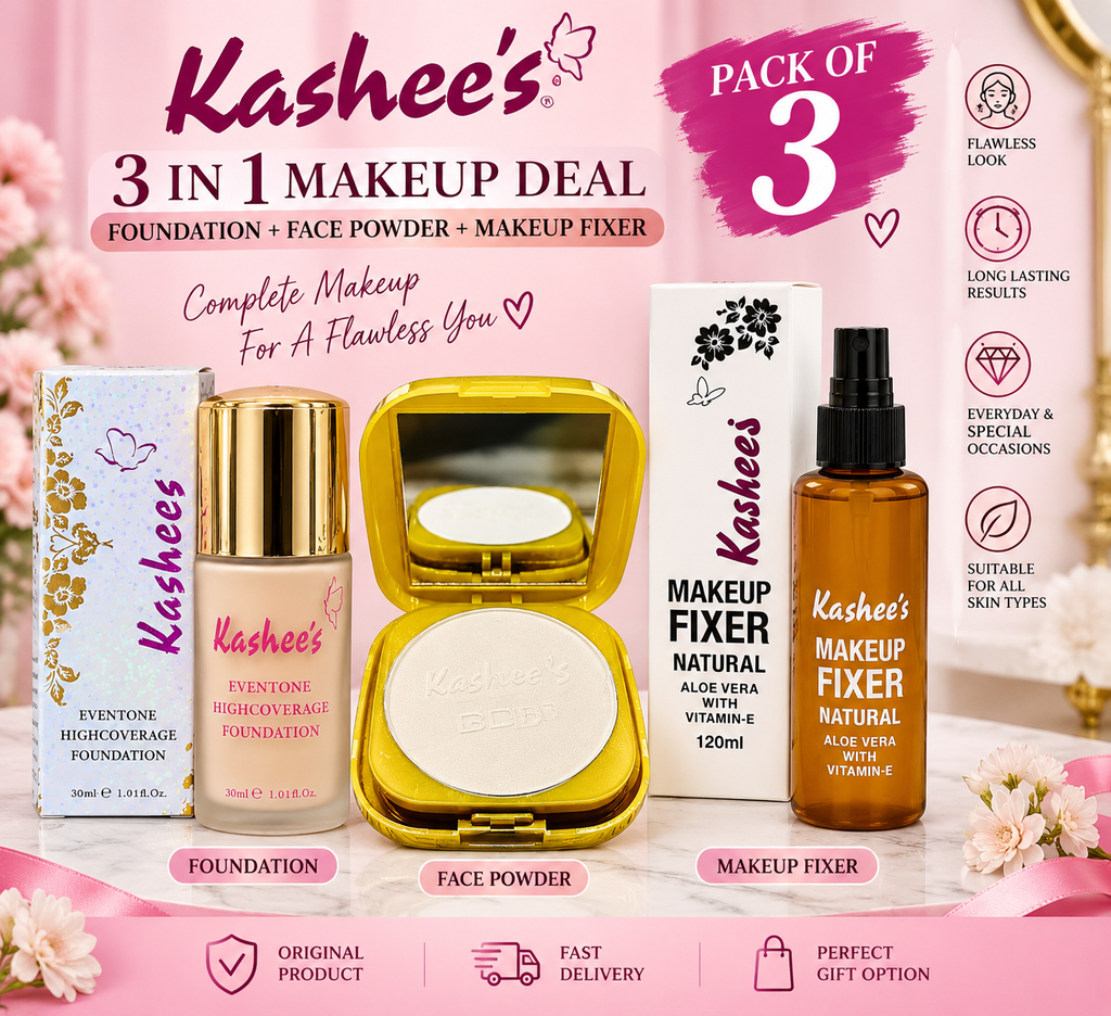 Kashee’s 3-in-1 Foundation, Face Powder & Makeup Fixer